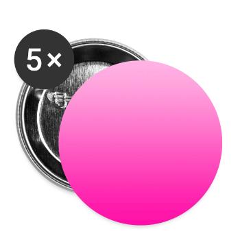 Rosa, Personalisierbar, Hintergrund, Farbverlauf - Buttons klein 25 mm (5er Pack) - Weiß - Vorne