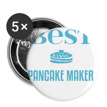 Pancakes Pancake gift for pancake lovers - Buttons small 1''/25 mm (5-pack) - white - Front