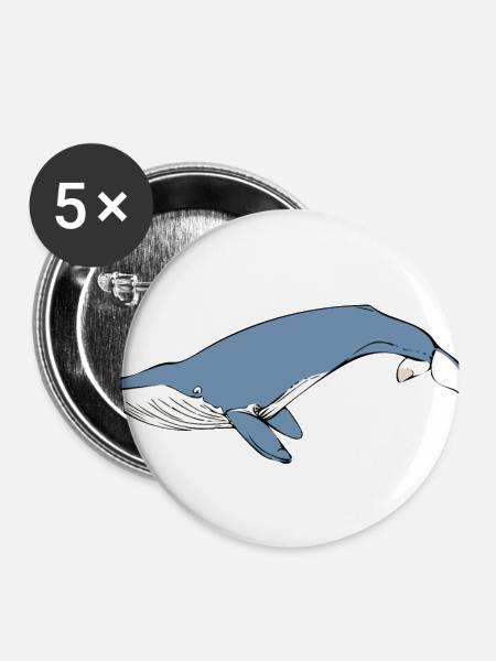 Wal - Buttons klein 25 mm (5er Pack) - Weiß