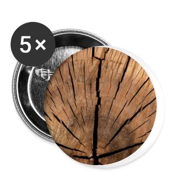Cercles de bois - Lot de 5 petits badges (25 mm) - blanc - Devant