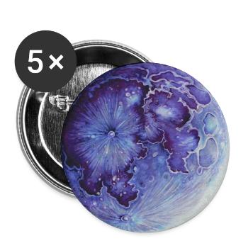 Moon violet - Lot de 5 petits badges (25 mm) - blanc - Devant