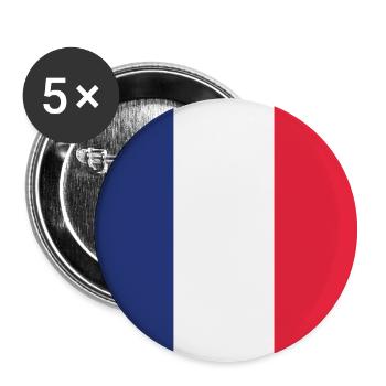 Drapeau france - Lot de 5 petits badges (25 mm) - blanc - Devant