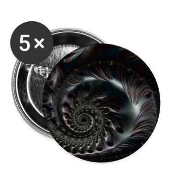 Motif de couleurs fractales ornements spirale de Fibonacci - Lot de 5 petits badges (25 mm) - blanc - Devant