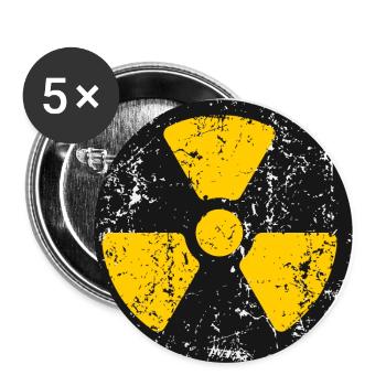 Radiation / Radioactiiven - Buttons small 1''/25 mm (5-pack) - white - Front