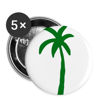 Plante Arbre éco jardinier palmier biologique arbres vert - Lot de 5 petits badges (25 mm) - blanc - Devant