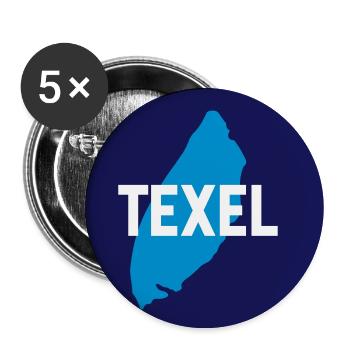 Texel | Landkarte | Silhouette | Typo - Buttons klein 25 mm (5er Pack) - Weiß - Vorne
