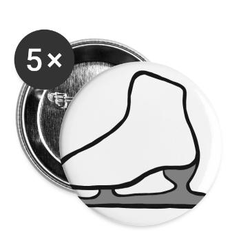 Schlittschuh Eisschnelllauf Eiskunstlaufen Eislauf - Buttons klein 25 mm (5er Pack) - Weiß - Vorne