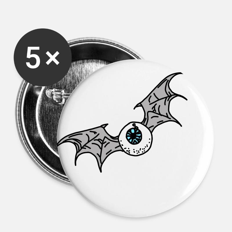 Bat eye - Buttons small 1''/25 mm (5-pack) - white