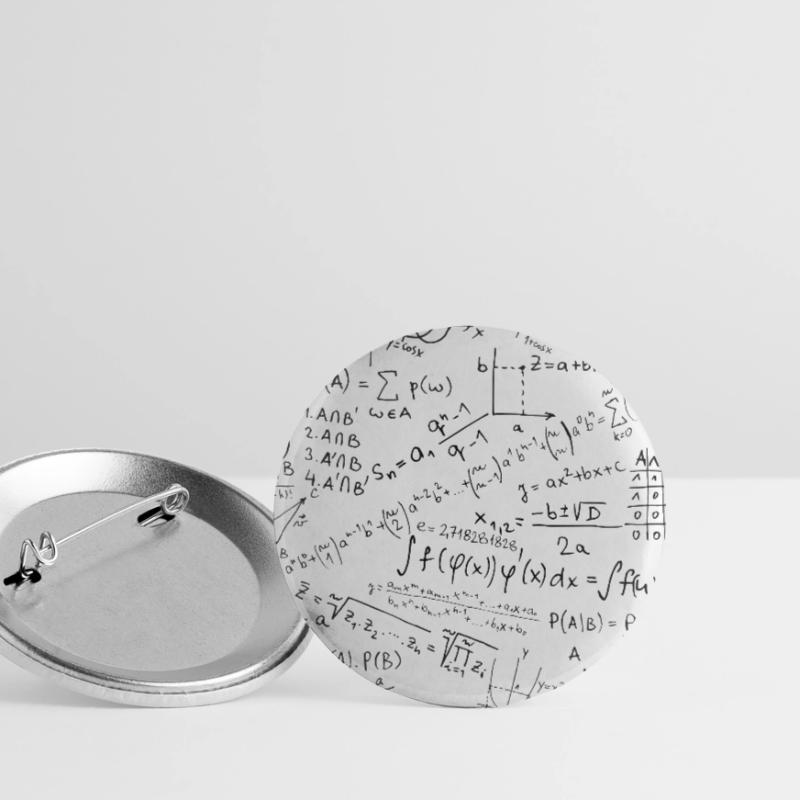 Math Equation Pattern, Cool Quadratic Formula Geek Buttons small 1''/25 mm (5-pack)