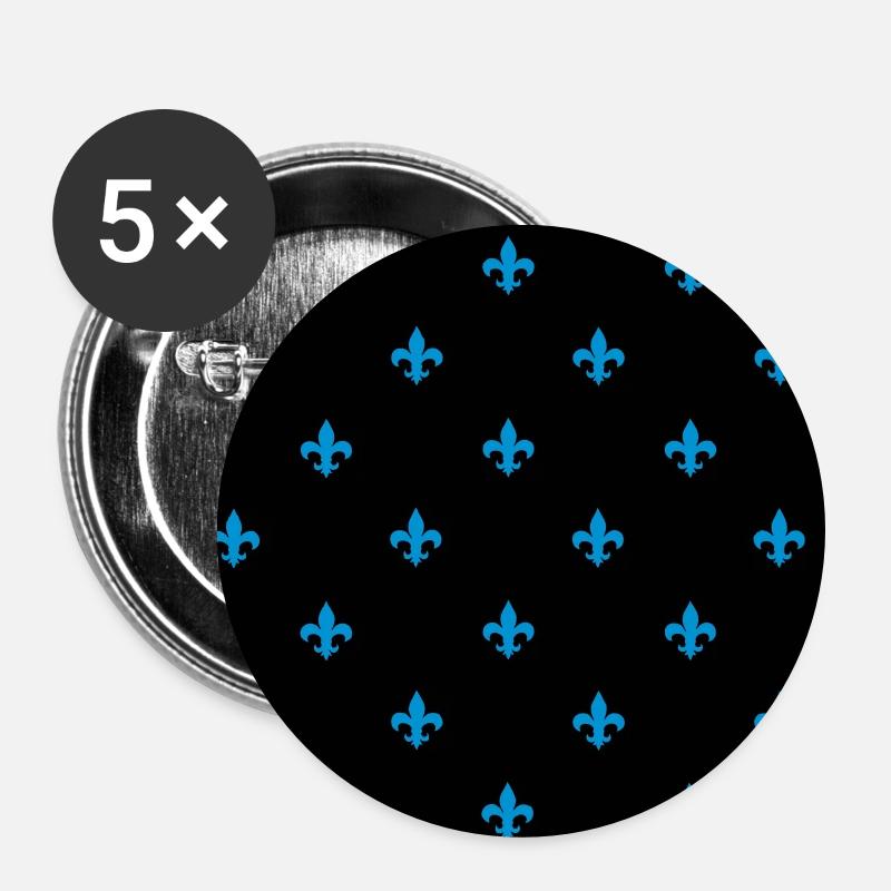 Lilien - Buttons klein 25 mm (5er Pack) - Weiß