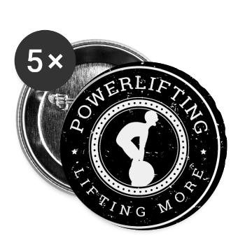 Funny Deadlift - Powerlifting Lifting More - Buttons klein 25 mm (5er Pack) - Weiß - Vorne