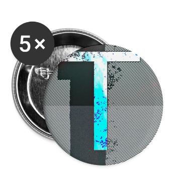 Versalie T - Lot de 5 petits badges (25 mm) - blanc - Devant