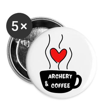 Archery & coffee - Buttons small 1''/25 mm (5-pack) - white - Front