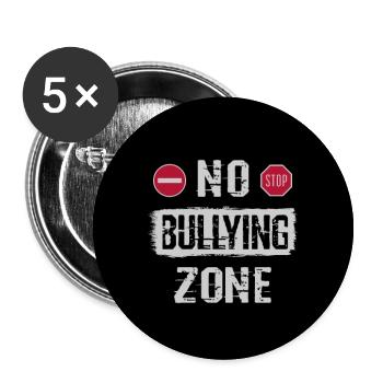 Mobbing freie Zone - Buttons klein 25 mm (5er Pack) - Weiß - Vorne