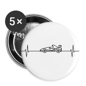 Car racing - Buttons small 1''/25 mm (5-pack) - white - Front