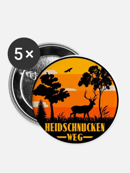 Heidschnuckenweg - Buttons klein 25 mm (5er Pack) - Weiß