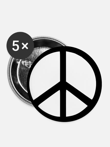 Peace - Buttons klein 25 mm (5er Pack) - Weiß
