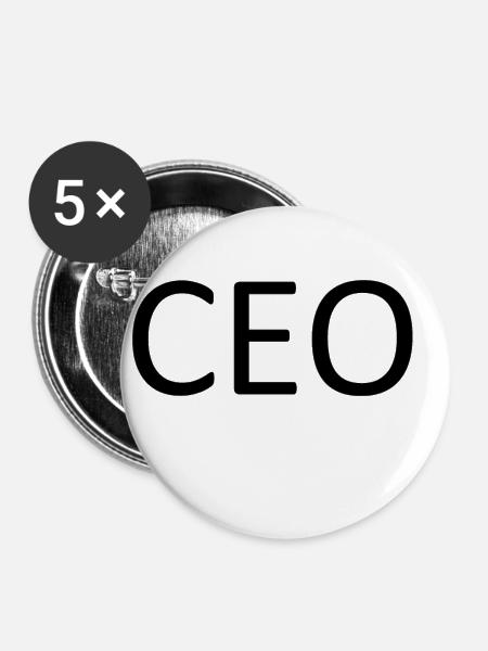CEO - Buttons klein 25 mm (5er Pack) - Weiß