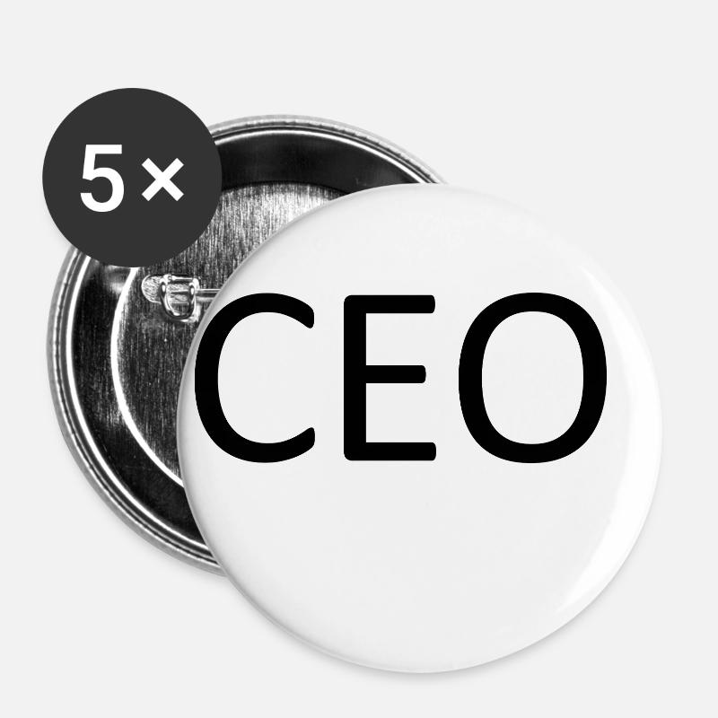CEO - Buttons klein 25 mm (5er Pack) - Weiß