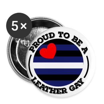 Leather Gay LGBT Gay Pride Leder Fetisch - Buttons klein 25 mm (5er Pack) - Weiß - Vorne