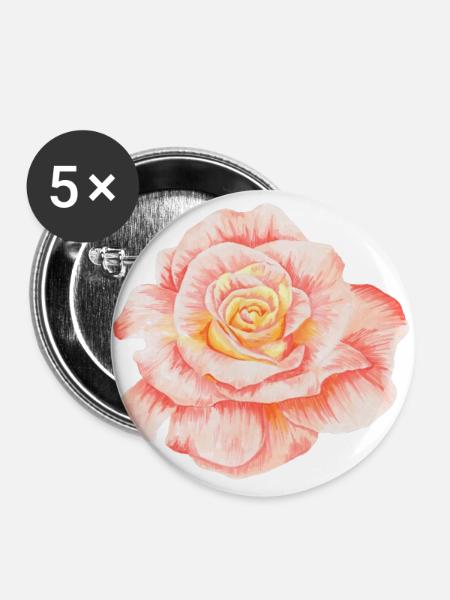 FLOWER - Buttons klein 25 mm (5er Pack) - Weiß
