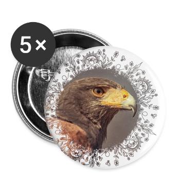 Harris Hawk mandala - Buttons small 1''/25 mm (5-pack) - white - Front