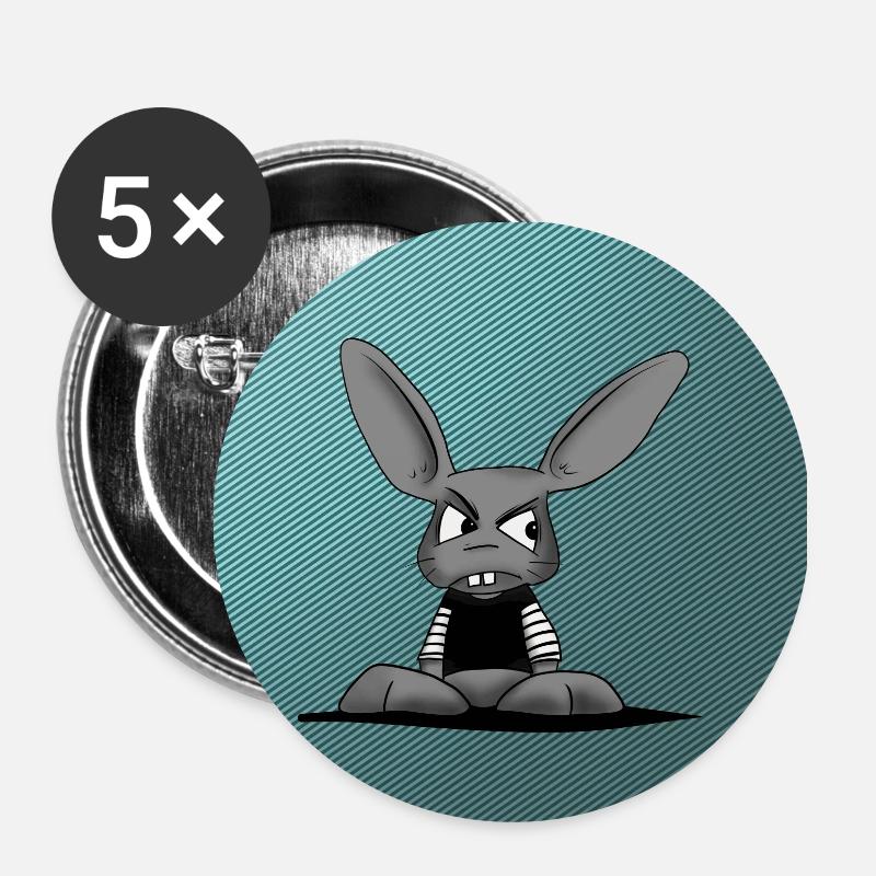 Hase Gesichtsschutz Mousepad - Buttons klein 25 mm (5er Pack) - Weiß