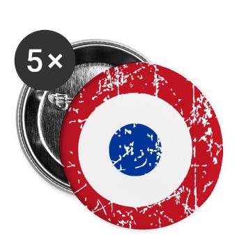 French cockade - Buttons small 1''/25 mm (5-pack) - white - Front