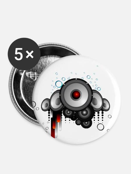 Klang - Buttons klein 25 mm (5er Pack) - Weiß
