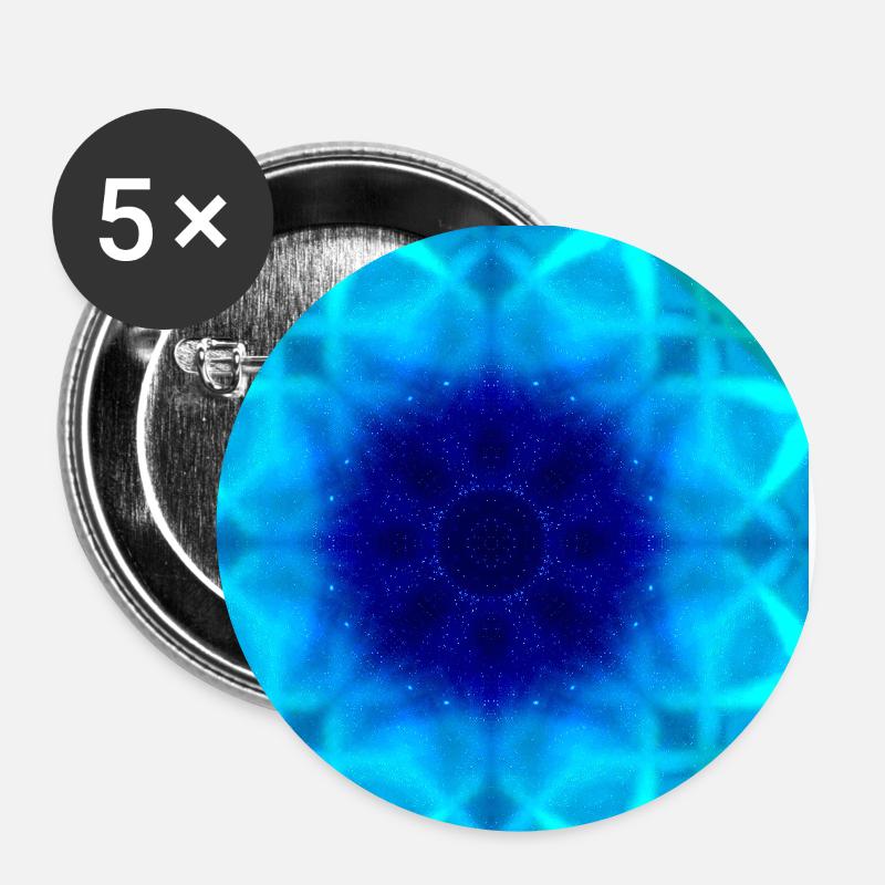 Aurora Borealis Kaleidoscope - Buttons small 1''/25 mm (5-pack) - white