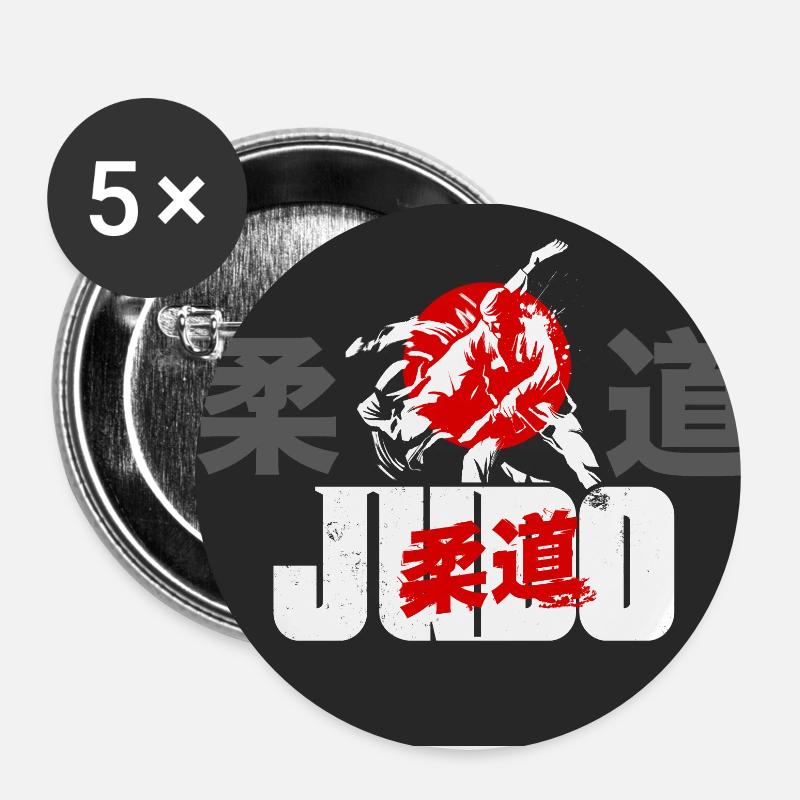 Judo - Buttons klein 25 mm (5er Pack) - Weiß