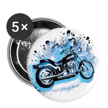 motorcycle, motorcycle, biker, graffiti, painting - Buttons small 1''/25 mm (5-pack) - white - Front