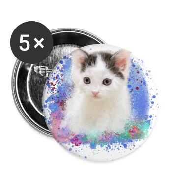kätzchen,katze,katzenbaby,graffiti,malerei - Buttons klein 25 mm (5er Pack) - Weiß - Vorne