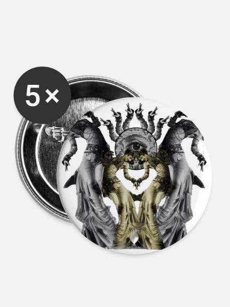 The Occult Dance - Buttons klein 25 mm (5er Pack) - Weiß