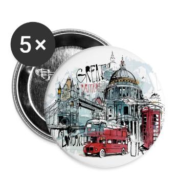 London - Buttons klein 25 mm (5er Pack) - Weiß - Vorne