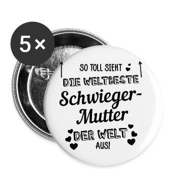 So toll sieht die weltbeste Schwiegermutter aus - Buttons klein 25 mm (5er Pack) - Weiß - Vorne