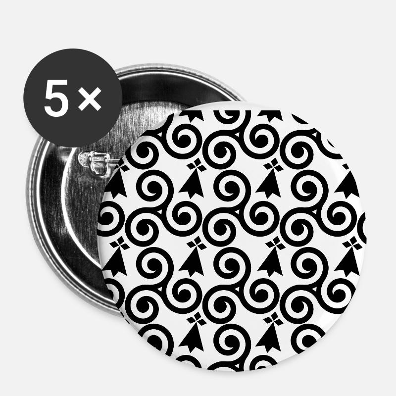 Brittany - Buttons small 1''/25 mm (5-pack) - white