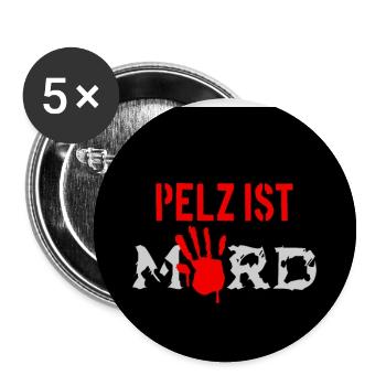 Fur is murder - Buttons small 1''/25 mm (5-pack) - white - Front