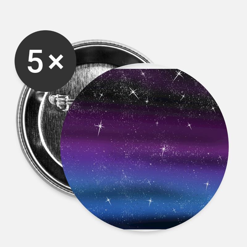 Sterne - Buttons klein 25 mm (5er Pack) - Weiß