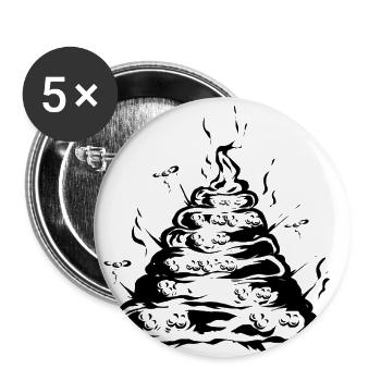 Toilet Toilet Shit Pile - Buttons small 1''/25 mm (5-pack) - white - Front