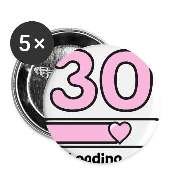 30 years anniversary - Buttons small 1''/25 mm (5-pack) - white - Front