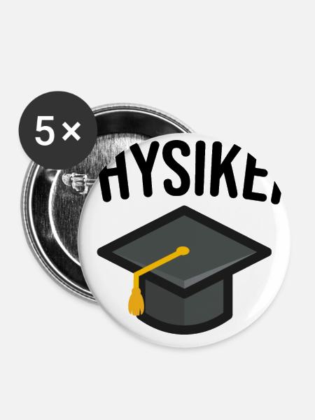 Physiker - Buttons klein 25 mm (5er Pack) - Weiß