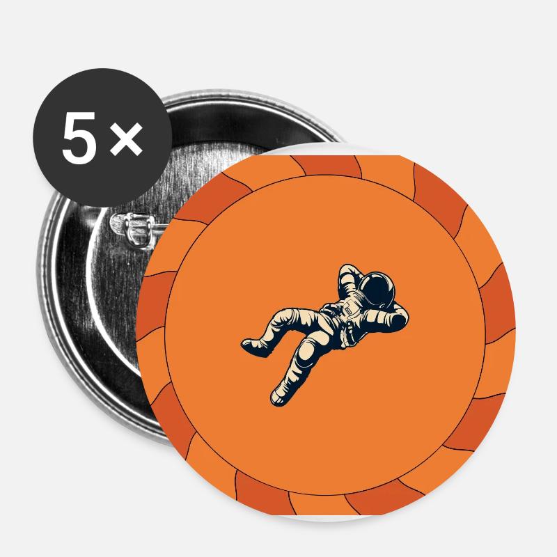 Astronaut chilling Geschenkidee - Buttons klein 25 mm (5er Pack) - Weiß