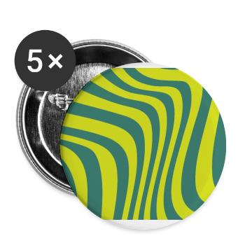 Ondes vertes - Lot de 5 petits badges (25 mm) - blanc - Devant