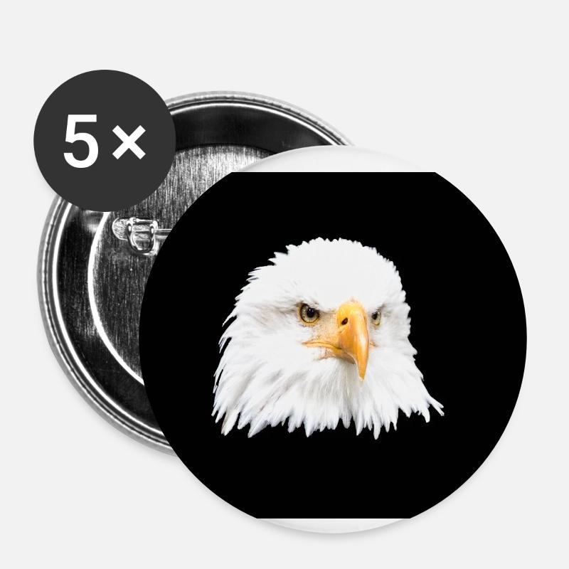 Bald eagle - Buttons small 1''/25 mm (5-pack) - white