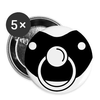 Schnuller Geschenk Kleinkind Baby Schwangerschaft - Buttons klein 25 mm (5er Pack) - Weiß - Vorne