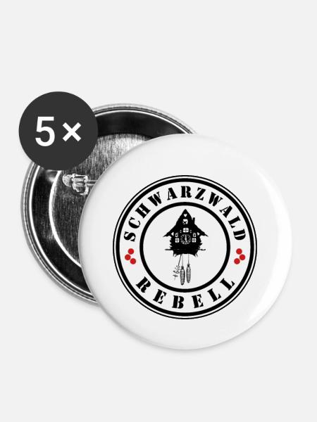 Schwarzwald Rebell - Buttons klein 25 mm (5er Pack) - Weiß