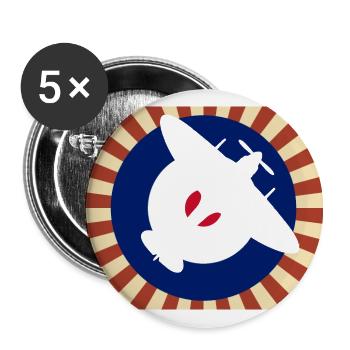 Retro Spitfire WW2 - Royal Air Force - Buttons klein 25 mm (5er Pack) - Weiß - Vorne