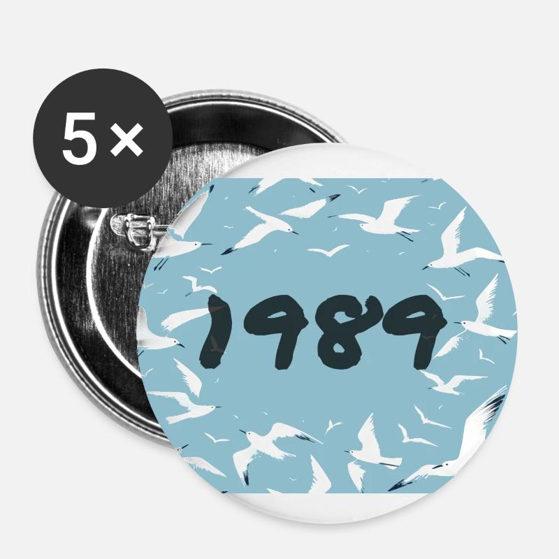 1989 - T Swift - Buttons small 1''/25 mm (5-pack) - white