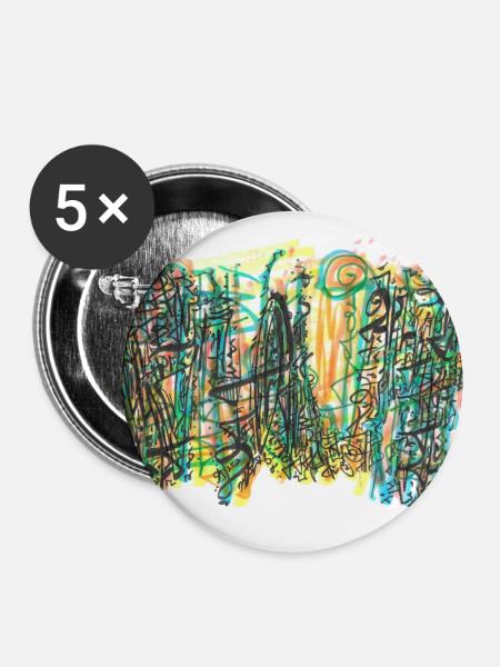 240718 01 - Buttons klein 25 mm (5er Pack) - Weiß